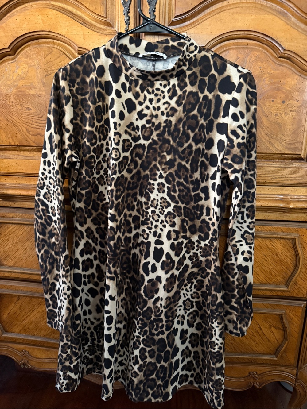 Reformation Leopard Print Long Sleeve Dress - Picture 2 of 5